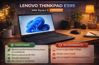 Lenovo thinkpad e595. processeur amd ryzen 5 3500u​ Full HD
